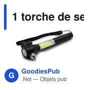 1 torche de secours LED COB, coupe-ceinture, marteau de sécurité | Flint - Miniature 1