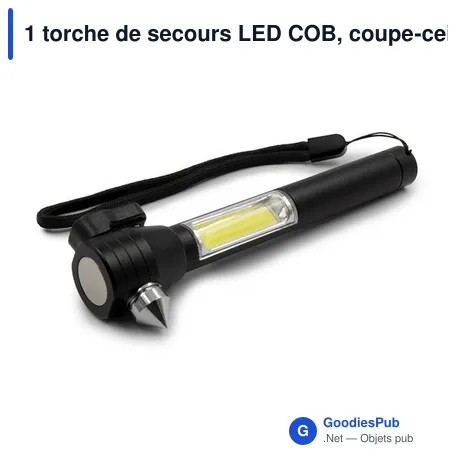 1 torche de secours LED COB, coupe-ceinture, marteau de sécurité | Flint
