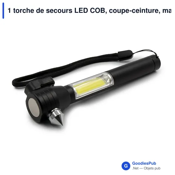 1 torche de secours LED COB, coupe-ceinture, marteau de sécurité | Flint - Image 1