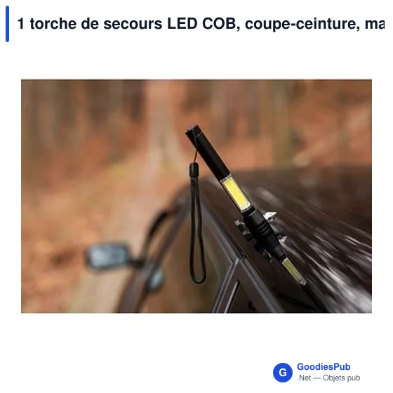 1 torche de secours LED COB, coupe-ceinture, marteau de sécurité | Flint - Image 2