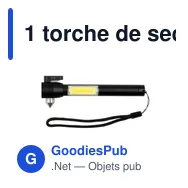 1 torche de secours LED COB, coupe-ceinture, marteau de sécurité | Flint - Miniature 11