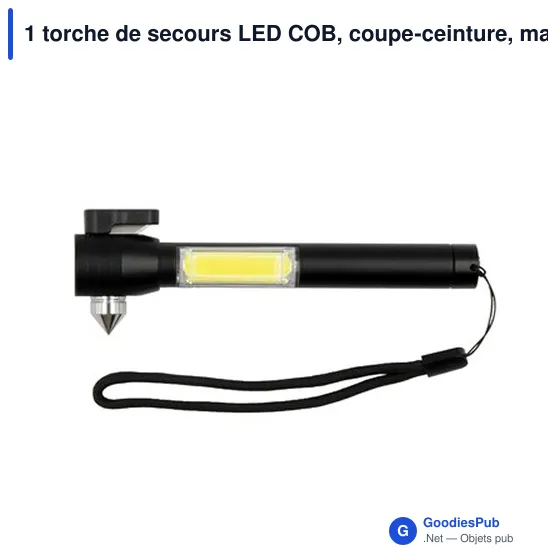 1 torche de secours LED COB, coupe-ceinture, marteau de sécurité | Flint - Image 11