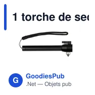 1 torche de secours LED COB, coupe-ceinture, marteau de sécurité | Flint - Miniature 12