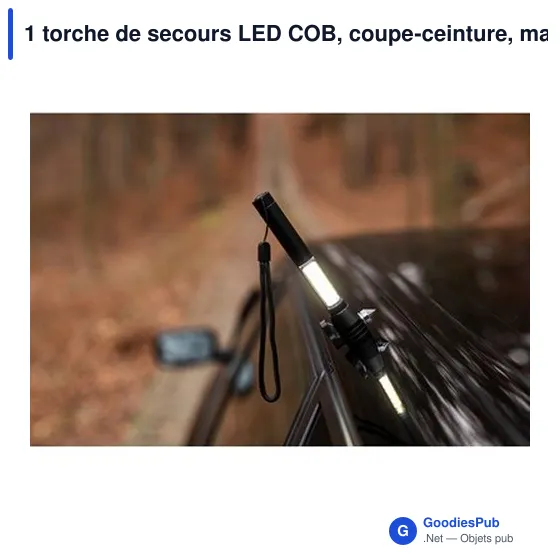 1 torche de secours LED COB, coupe-ceinture, marteau de sécurité | Flint - Image 3