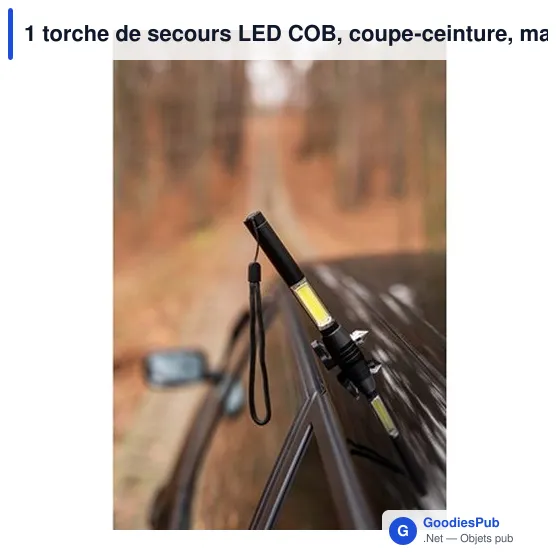 1 torche de secours LED COB, coupe-ceinture, marteau de sécurité | Flint - Image 4