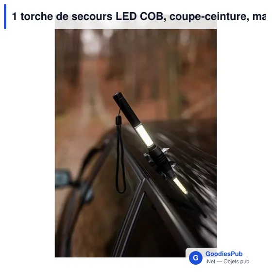 1 torche de secours LED COB, coupe-ceinture, marteau de sécurité | Flint - Image 5
