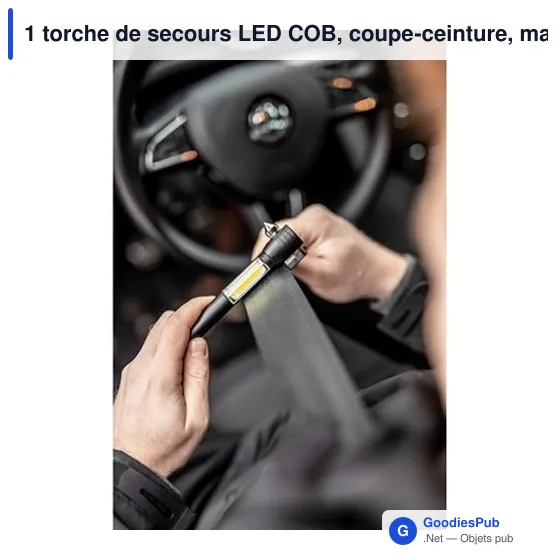 1 torche de secours LED COB, coupe-ceinture, marteau de sécurité | Flint - Image 6