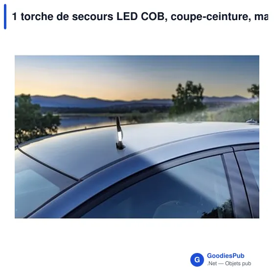 1 torche de secours LED COB, coupe-ceinture, marteau de sécurité | Flint - Image 7