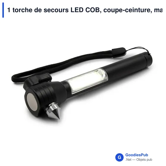 1 torche de secours LED COB, coupe-ceinture, marteau de sécurité | Flint - Image 8