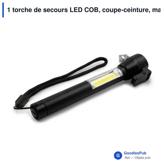 1 torche de secours LED COB, coupe-ceinture, marteau de sécurité | Flint - Image 9