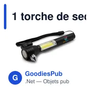 1 torche de secours LED COB, coupe-ceinture, marteau de sécurité | Flint - Miniature 10