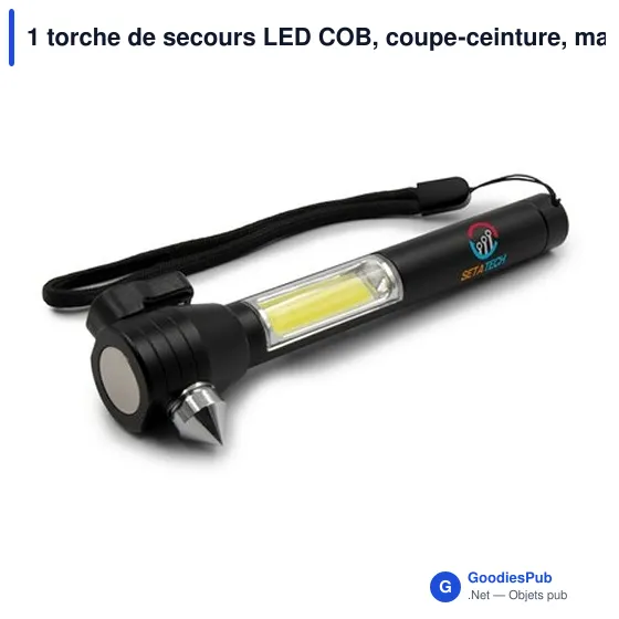 1 torche de secours LED COB, coupe-ceinture, marteau de sécurité | Flint - Image 10
