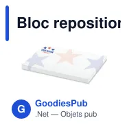 Bloc repositionnable personnalisable 100 feuilles quadrillées avec logo - 100x72 mm - Miniature 2
