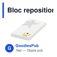 Bloc repositionnable personnalisable 100 feuilles quadrillées avec logo - 50x72 mm - Miniature 1