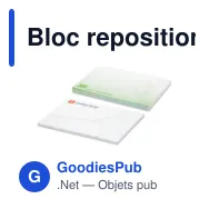 Bloc repositionnable personnalisable 100 feuilles quadrillées avec logo - 72x50 mm - Miniature 1