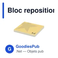 Bloc repositionnable personnalisable 100 feuilles quadrillées avec logo - 72x72 mm - Miniature 1