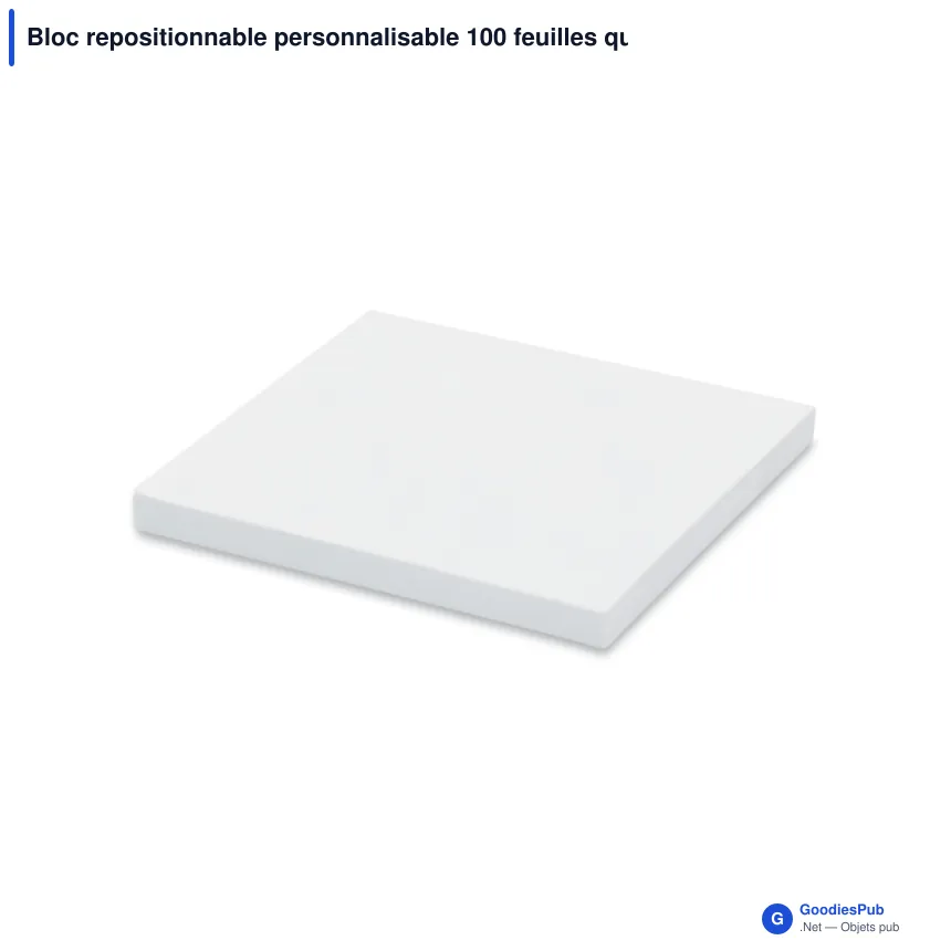 Bloc repositionnable personnalisable 100 feuilles quadrillées avec logo - 72x72 mm - Image 2