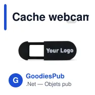 Cache webcam personnalisable en ABS noir avec logo - Cover It Up - Miniature 1
