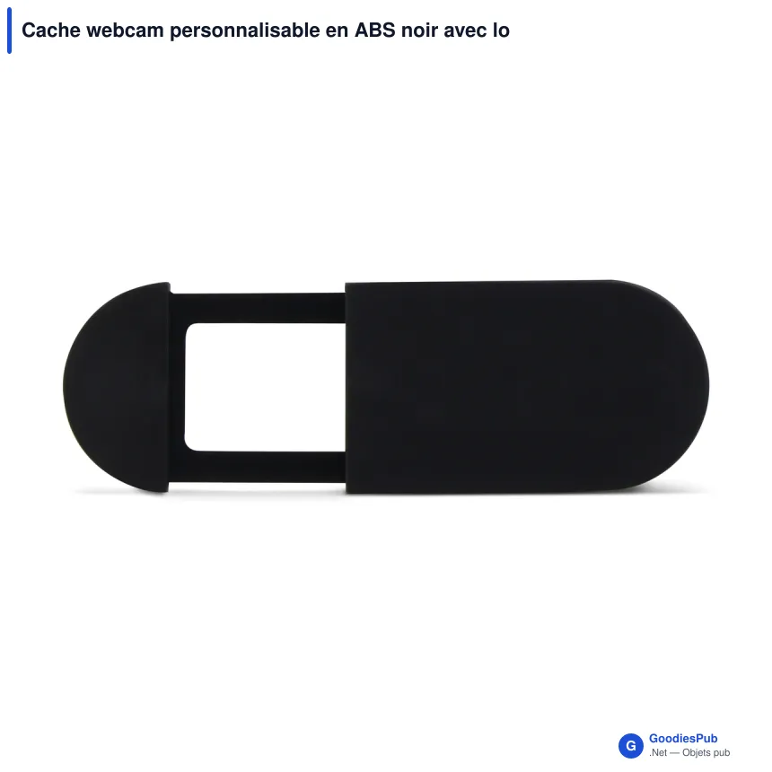 Cache webcam personnalisable en ABS noir avec logo - Cover It Up - Image 2
