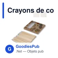 Crayons de couleur personnalisables en boîte kraft avec logo - Lot de 12 - Miniature 1