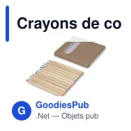 Crayons de couleur personnalisables en boîte kraft avec logo - Lot de 12 - Miniature 2