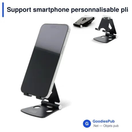 Support smartphone personnalisable pliable en aluminium avec logo - Foldable Stand