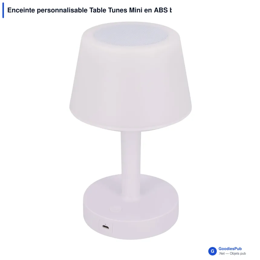 Enceinte personnalisable Table Tunes Mini en ABS blanc avec logo - Image 2