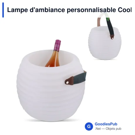 Lampe d'ambiance personnalisable Coollux avec haut-parleur sans fil et logo