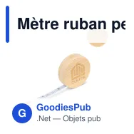 Mètre ruban personnalisable 1 m en bambou et ABS avec logo - Bambou - Miniature 1