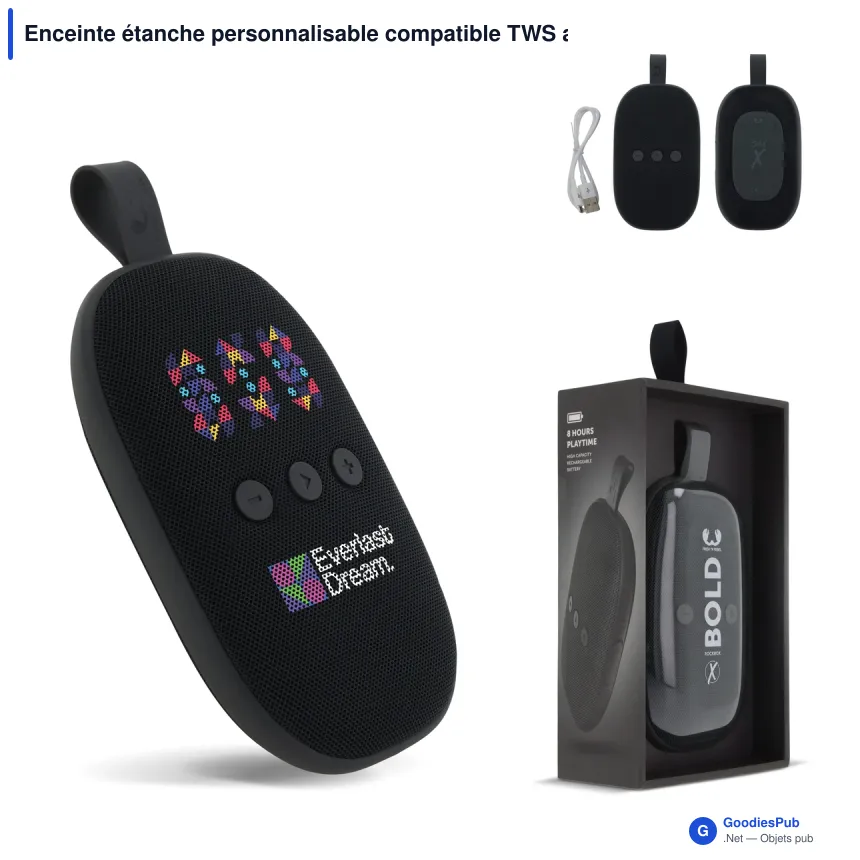 Enceinte étanche personnalisable compatible TWS avec logo - Fresh 'n Rebel Rockbox Bold X - Image 1
