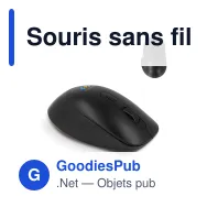 Souris sans fil personnalisable 2,4 GHz en R-ABS avec logo - Wireless - Miniature 1