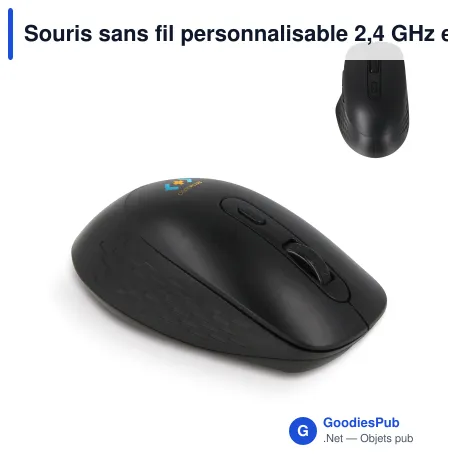 Souris sans fil personnalisable 2,4 GHz en R-ABS avec logo - Wireless