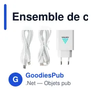 Ensemble de charge 2-en-1 personnalisable avec logo - Miniature 1