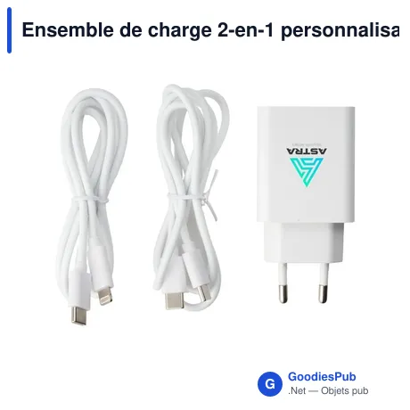 Ensemble de charge 2-en-1 personnalisable avec logo