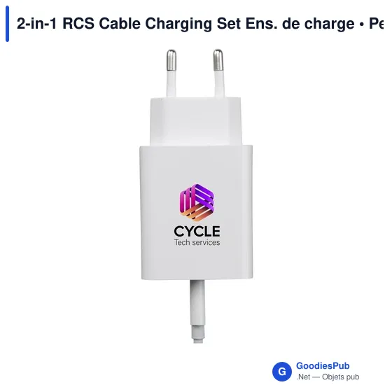 Ensemble de charge 2-en-1 personnalisable avec logo - Image 2