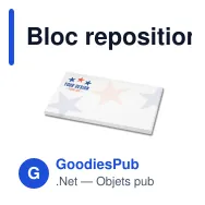Bloc repositionnable personnalisable 25 feuilles quadrillées avec logo - 125x72 mm - Miniature 1