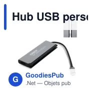 Hub USB personnalisable avec sortie HDMI en aluminium avec logo - PowerHub - Miniature 1