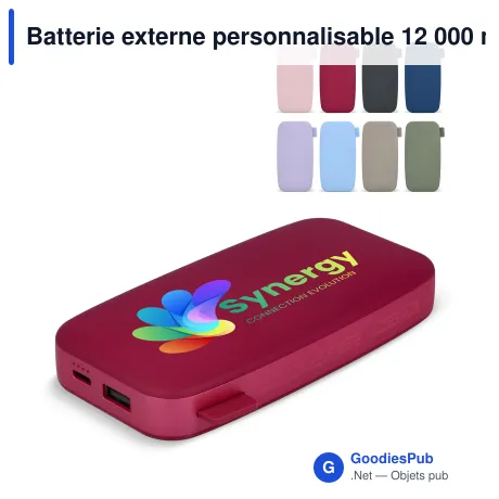 Batterie externe personnalisable 12 000 mAh USB-C 20 W avec logo - Fresh 'n Rebel