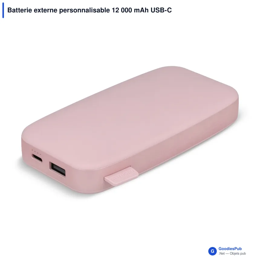 Batterie externe personnalisable 12 000 mAh USB-C 20 W avec logo - Fresh 'n Rebel - Image 2