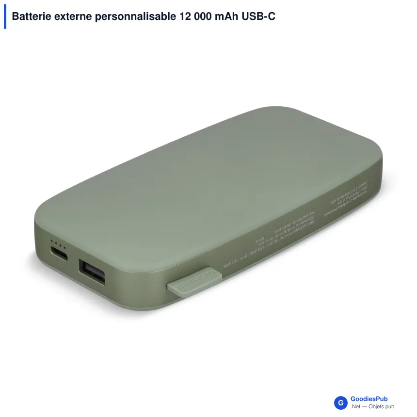 Batterie externe personnalisable 12 000 mAh USB-C 20 W avec logo - Fresh 'n Rebel - Image 4