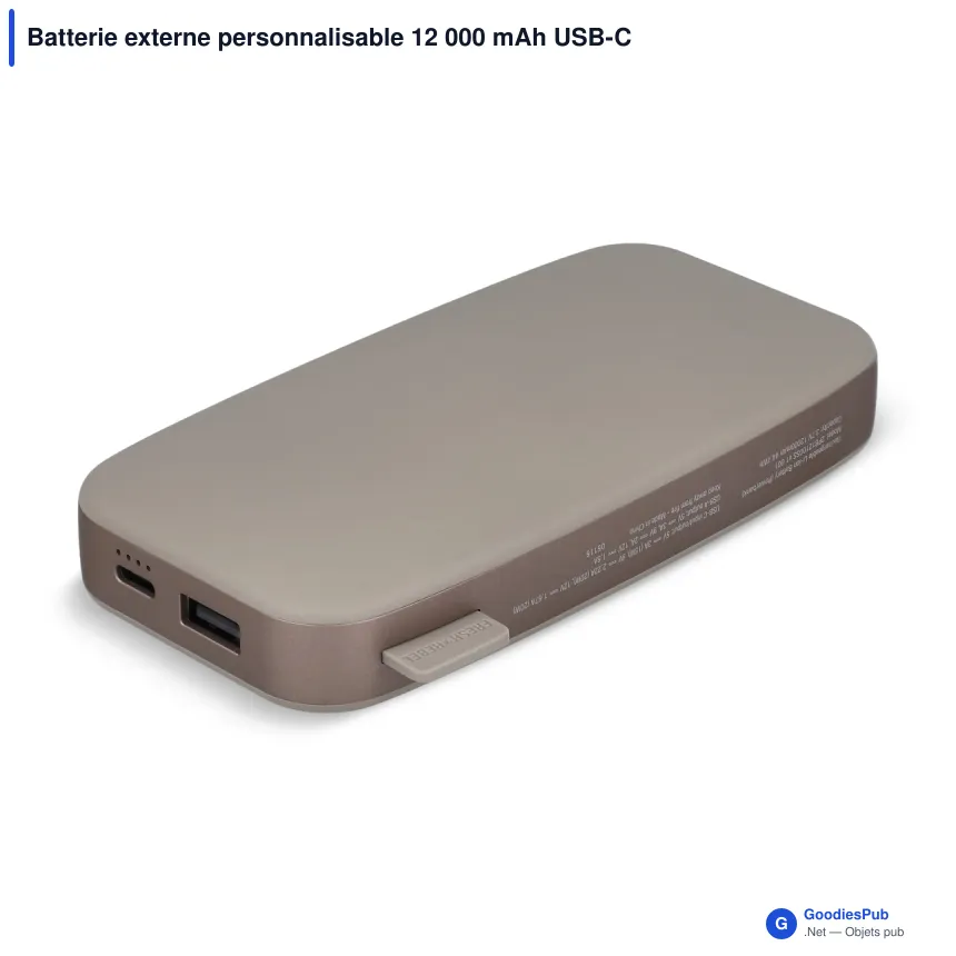 Batterie externe personnalisable 12 000 mAh USB-C 20 W avec logo - Fresh 'n Rebel - Image 5