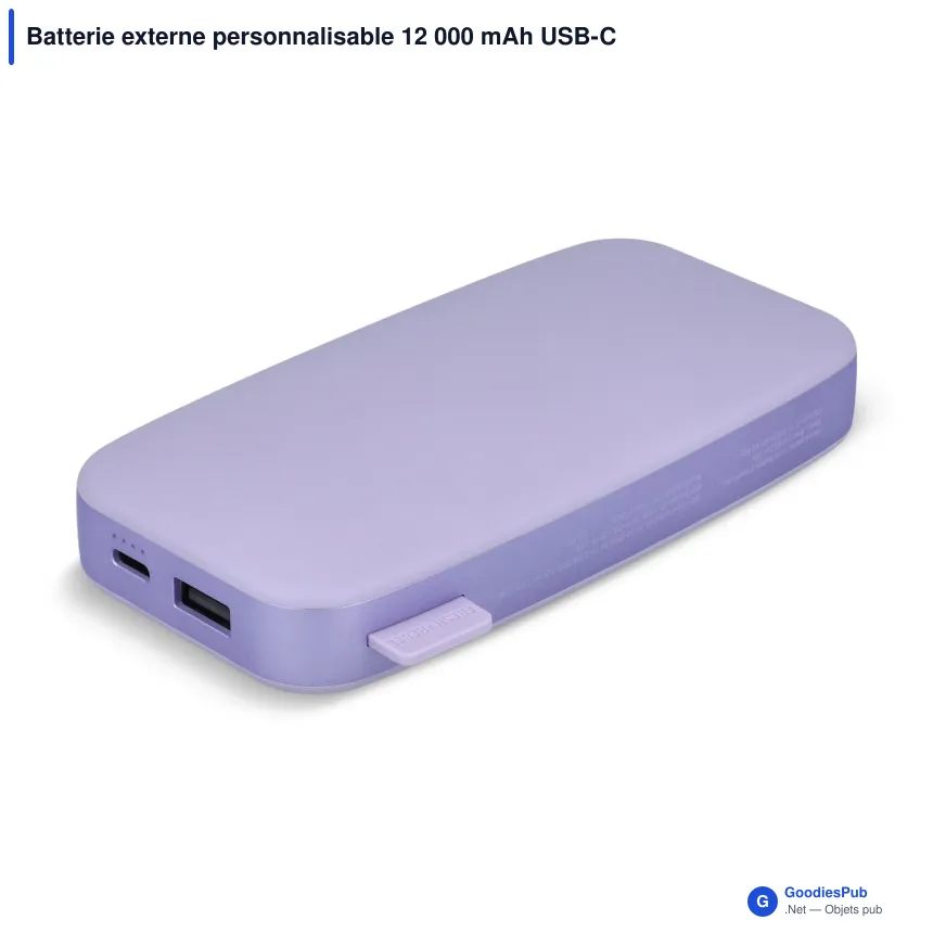 Batterie externe personnalisable 12 000 mAh USB-C 20 W avec logo - Fresh 'n Rebel - Image 6