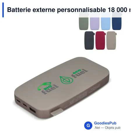 Batterie externe personnalisable 18 000 mAh USB-C 20 W avec logo - Fresh 'n Rebel