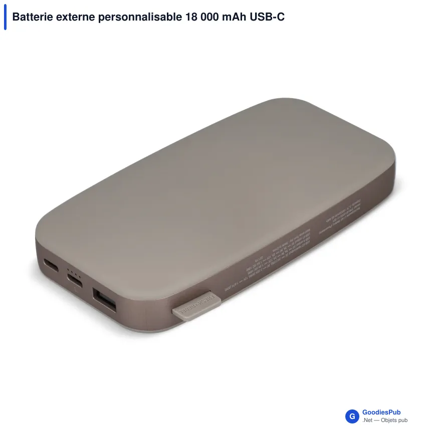 Batterie externe personnalisable 18 000 mAh USB-C 20 W avec logo - Fresh 'n Rebel - Image 4