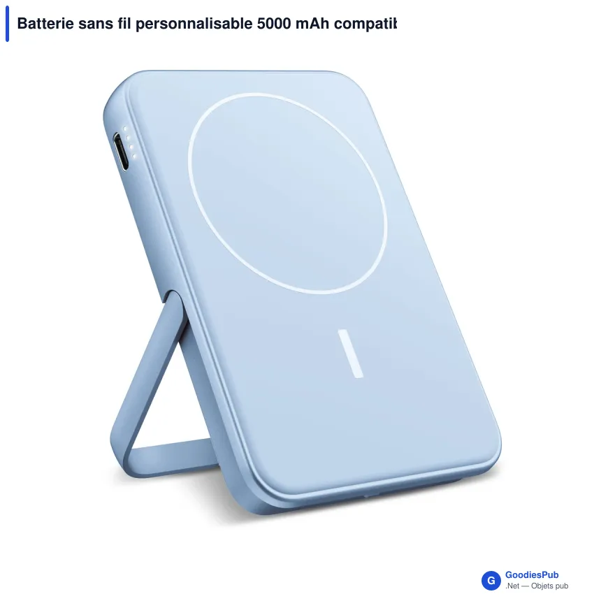 Batterie sans fil personnalisable 5000 mAh compatible MagSafe avec logo - Fresh 'n Rebel - Image 3