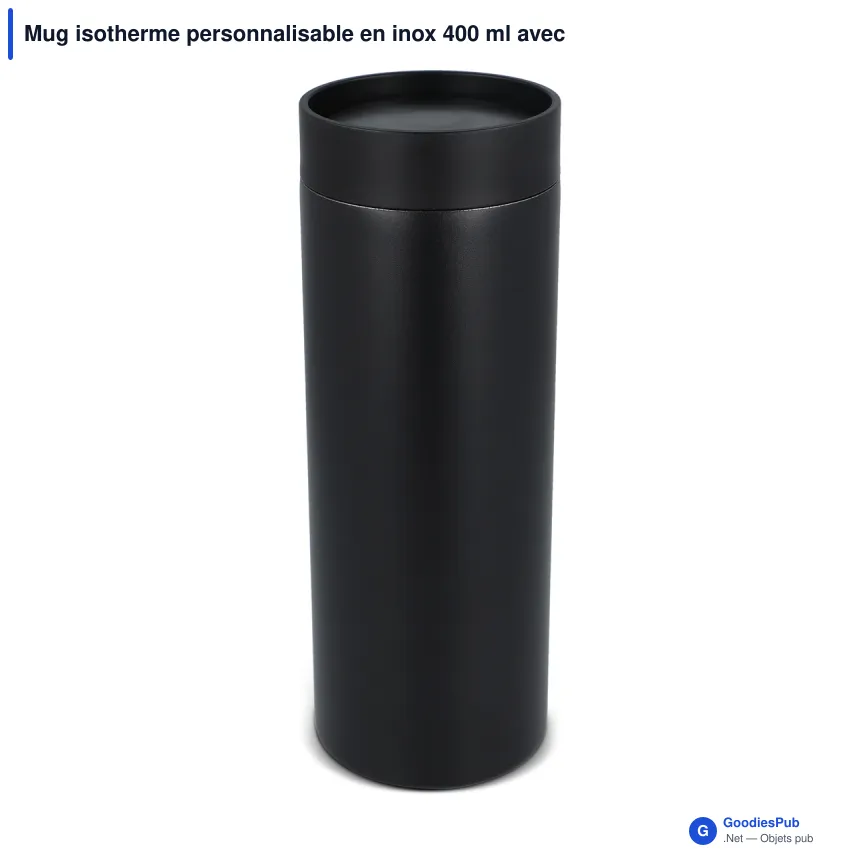Mug isotherme personnalisable en inox 400 ml avec logo - 360 Shine - Image 3