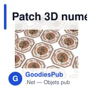 Patch 3D numérique personnalisable 10 x 10 cm avec logo - Digital Patch 10 - Miniature 1