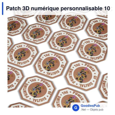 Patch 3D numérique personnalisable 10 x 10 cm avec logo - Digital Patch 10