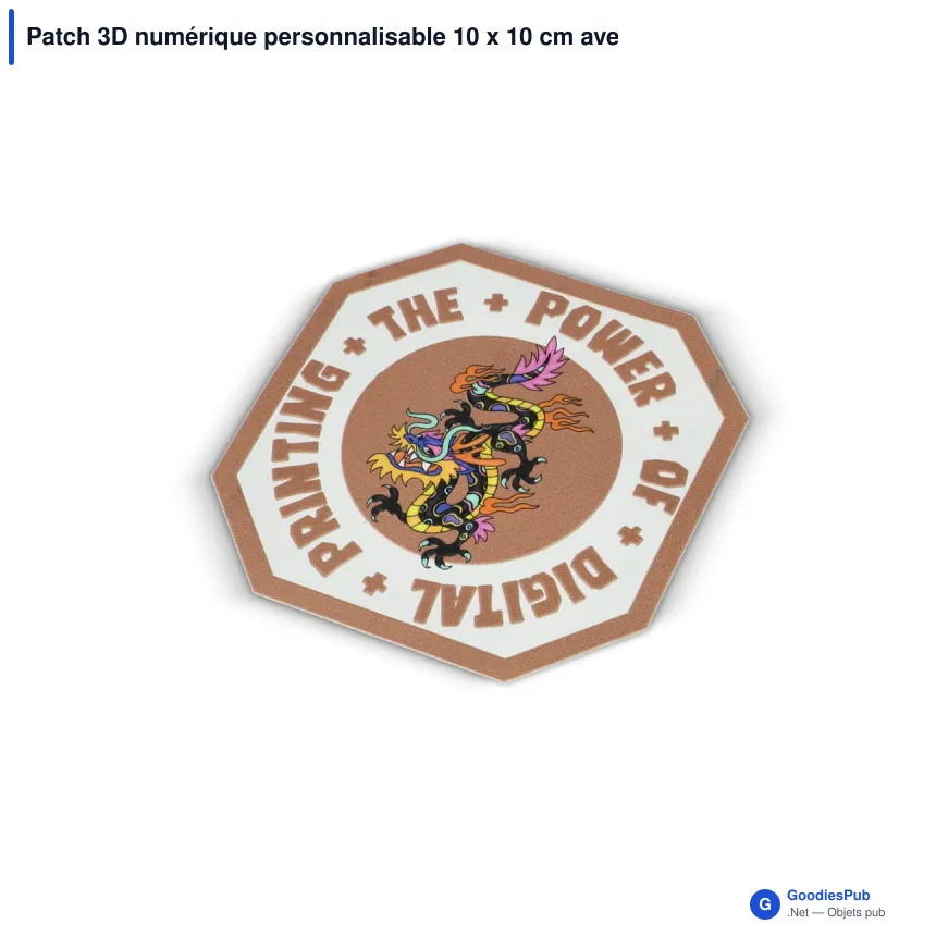 Patch 3D numérique personnalisable 10 x 10 cm avec logo - Digital Patch 10 - Image 2
