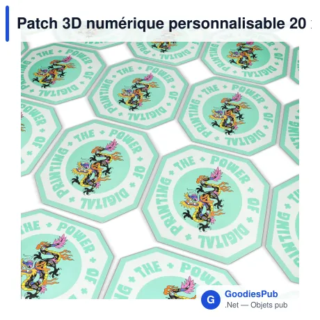 Patch 3D numérique personnalisable 20 x 20 cm avec logo - Digital Patch 20